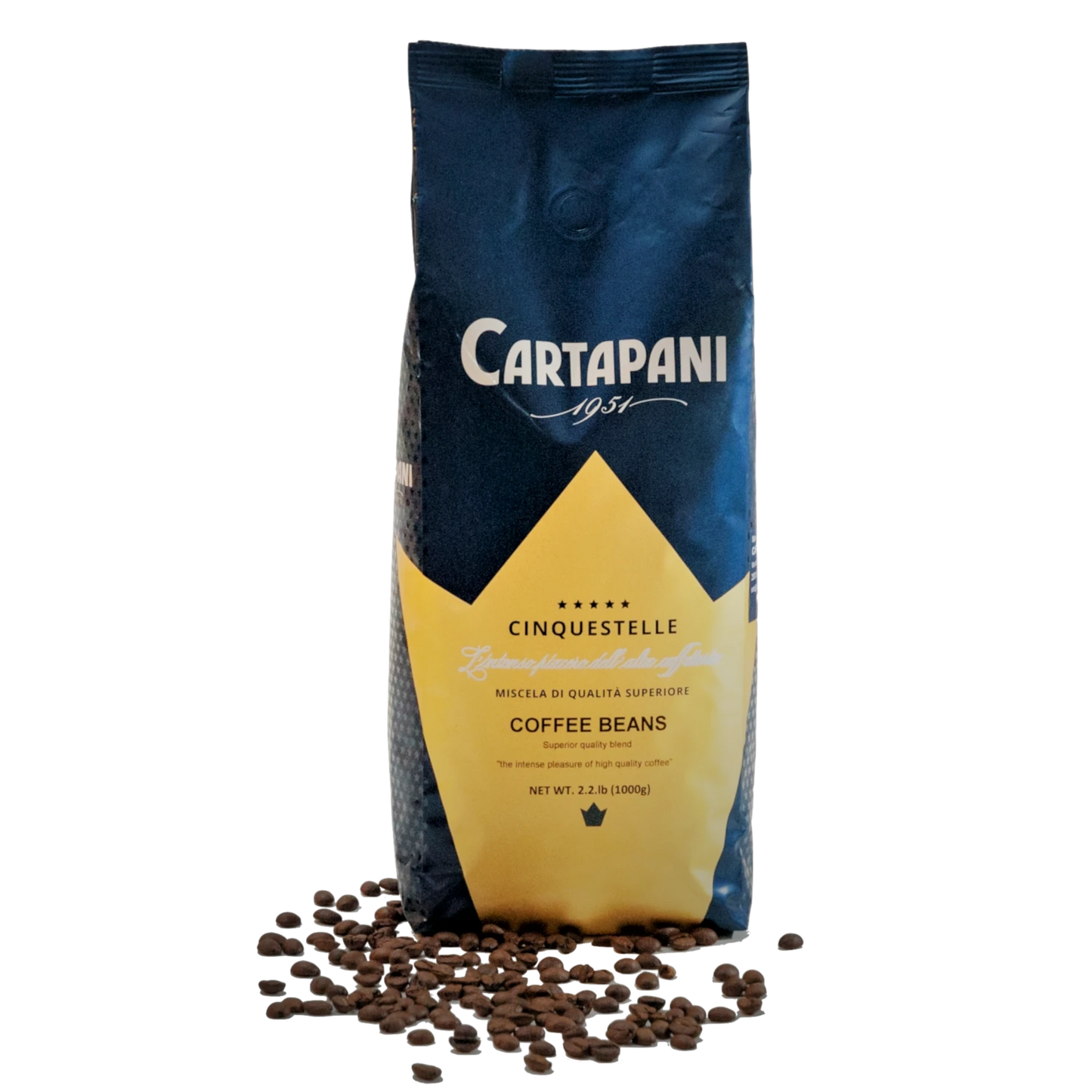 Front Cinquestelle Espresso Whole Bean Coffee - Gaztronomy